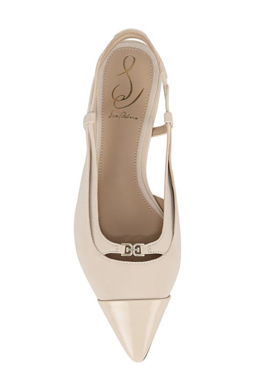 Shop Sam Edelman Cecilia Slingback Pointed Cap Toe Flat In Alpine Ivory