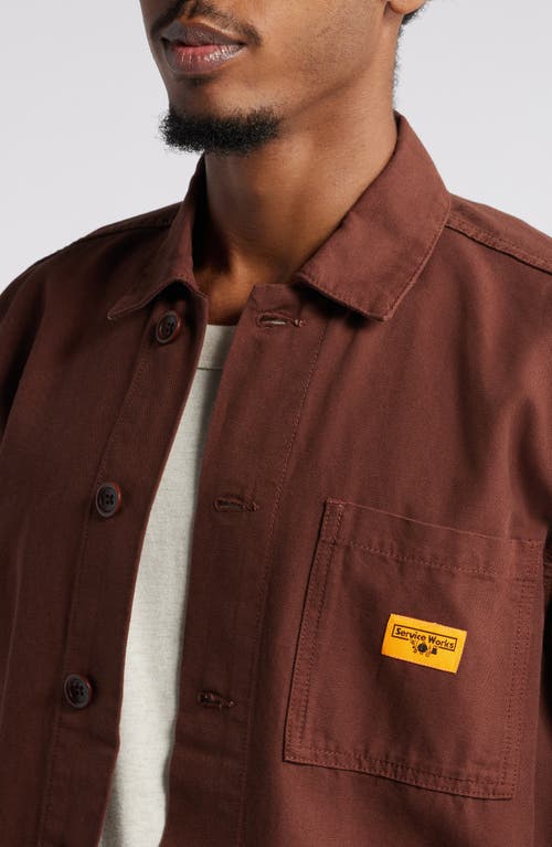 Shop Service Works Cotton Canvas Coverall Jacket In Brown