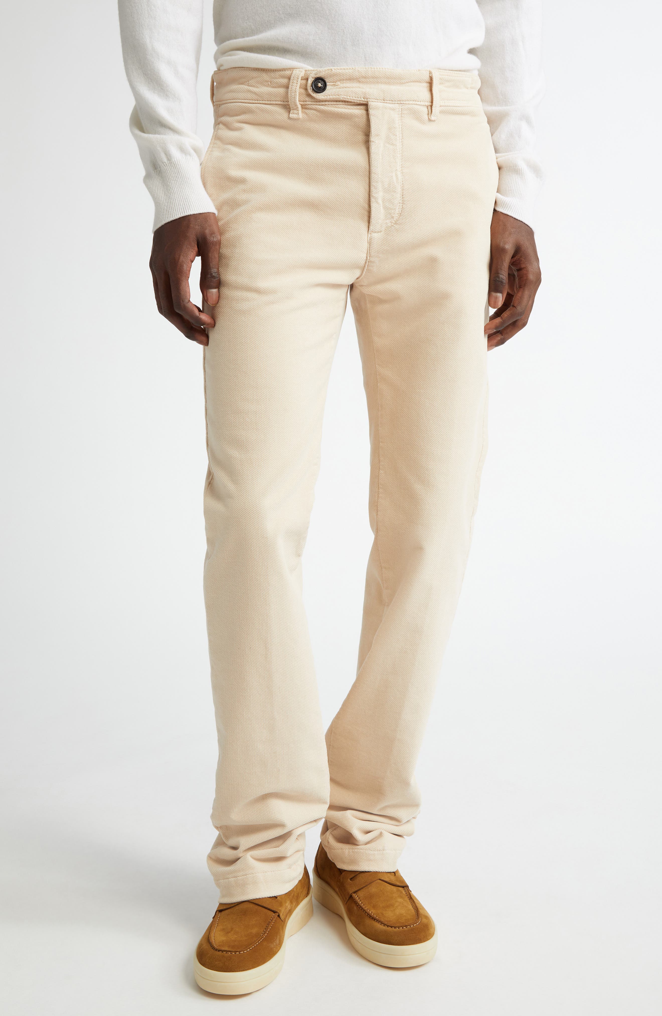Massimo Alba Winch2 Stretch Cotton Velvet Trousers in U125 Soy 