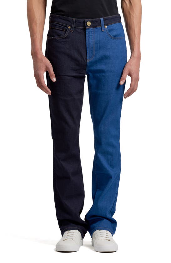 Shop Monfrere Clint Two-tone Bootcut Jeans In Twilight