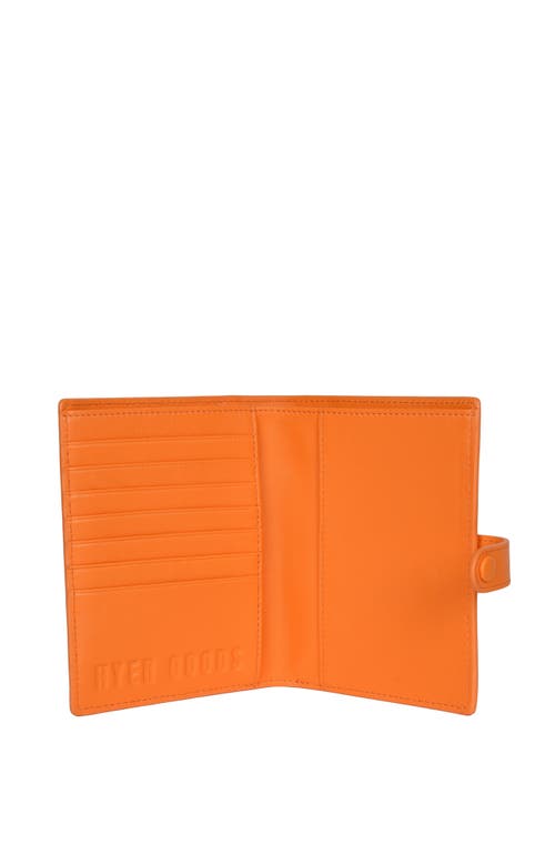 Shop Hyer Goods Upcycled Leather Passport Wallet In Neon Orange