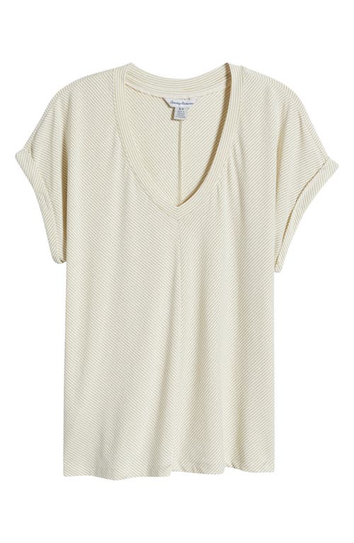 Shop Tommy Bahama Kauai Tranquil Sea Metallic V-neck T-shirt In Coconut