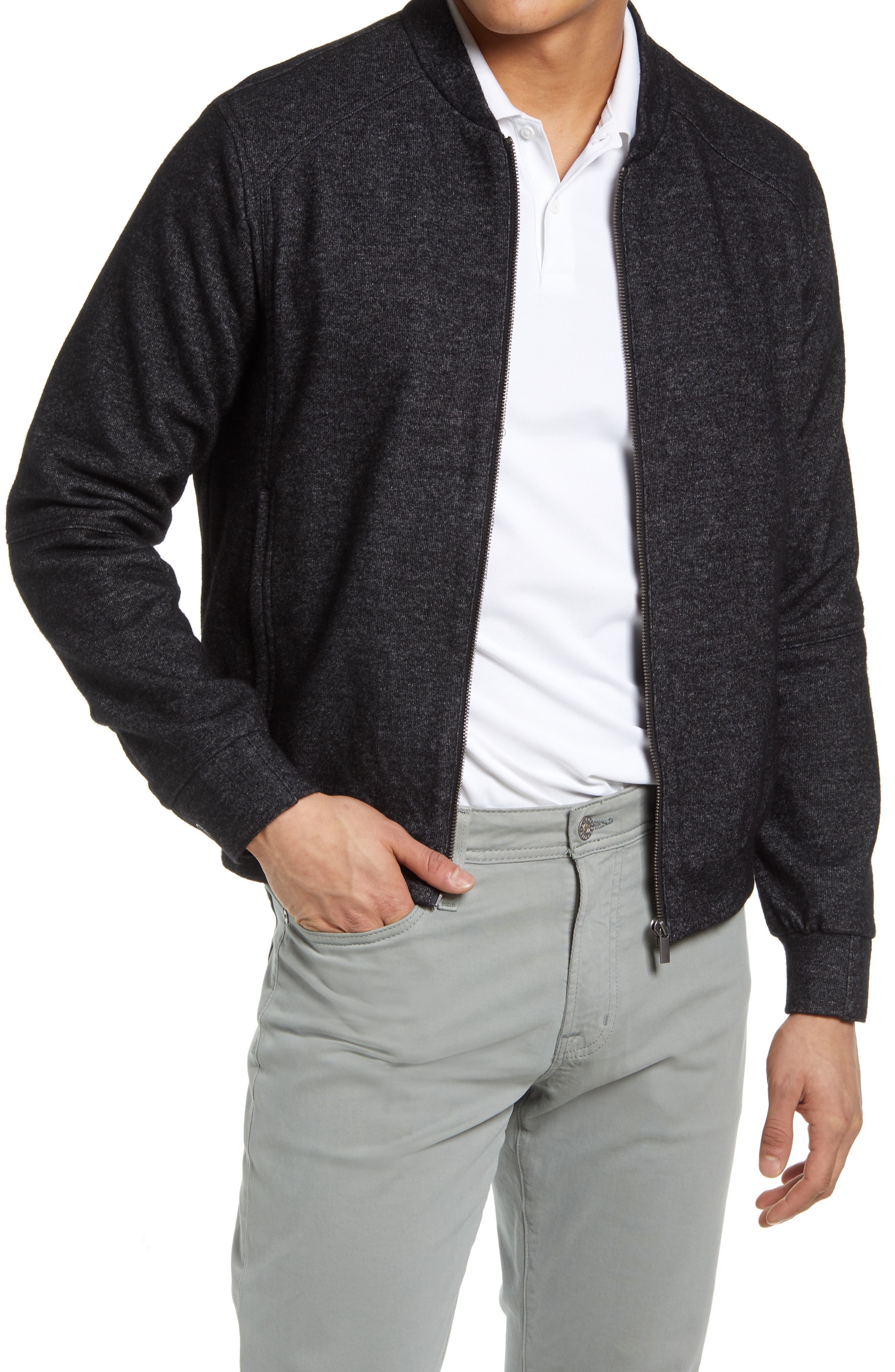 knitted bomber jacket mens