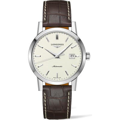 Longines 1832 Automatic Alligator Leather Strap Watch, 40Mm