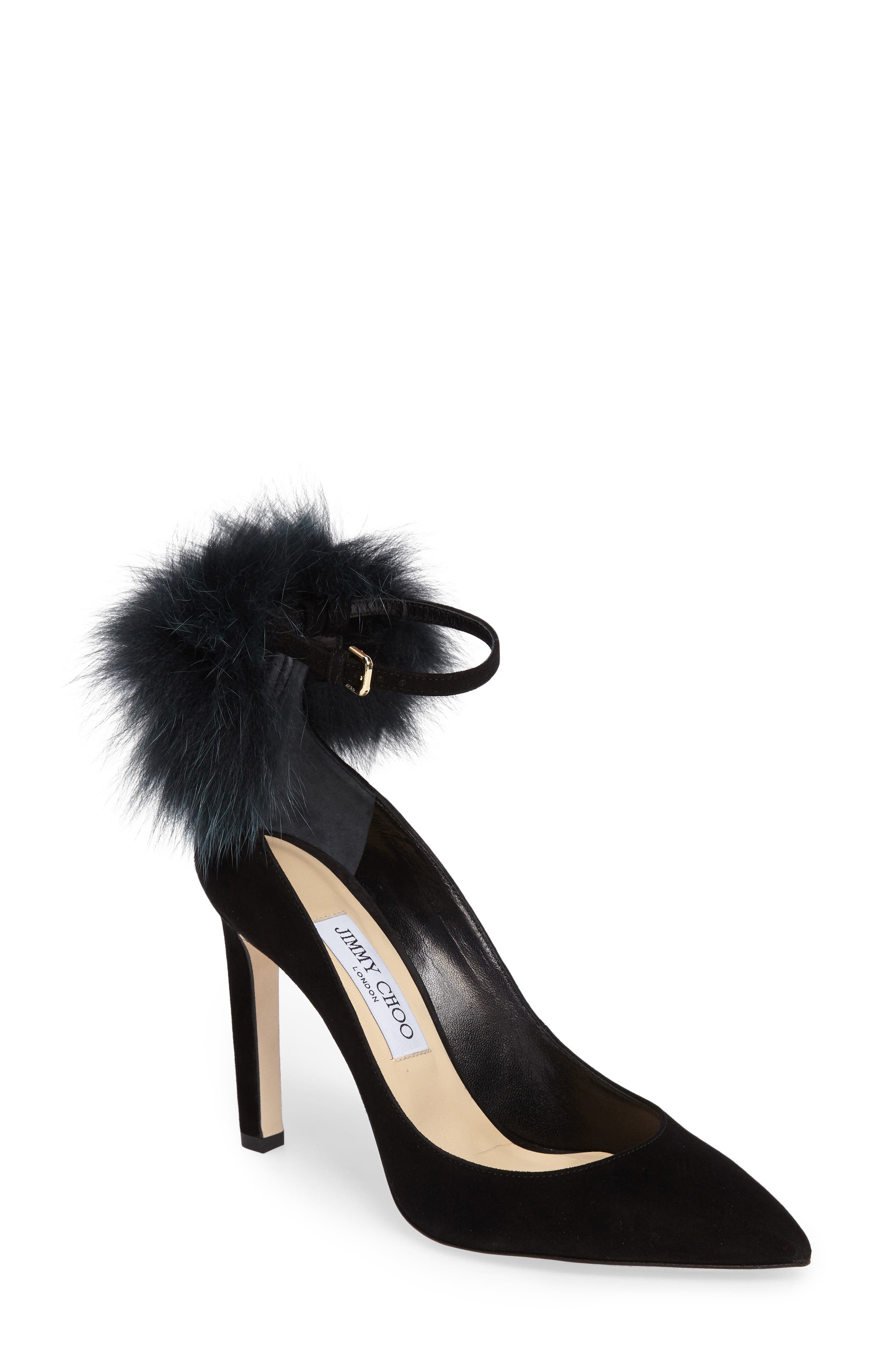 Jimmy Choo South Genuine Fox Fur Pompom 