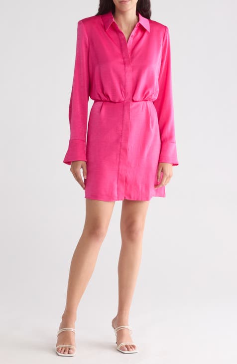 Long Sleeve Chiffon Shirtdress