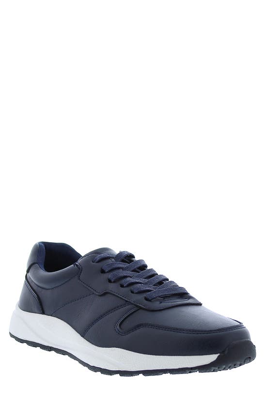 English Laundry Asher Leather Low Top Sneaker In Navy | ModeSens
