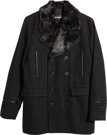 Black hotsell fur peacoat