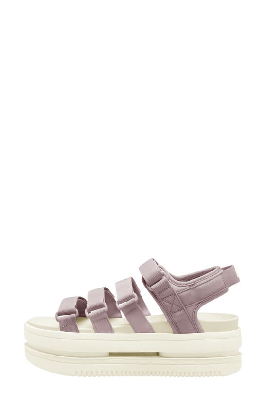 Shop Nike Icon Classic Platform Sandal In Platinum Violet/ Sail-sail