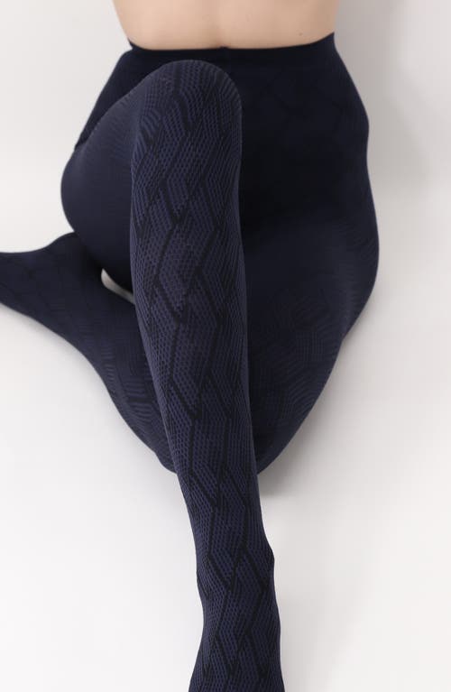 Shop Oroblu Jacquard Tights In Blue