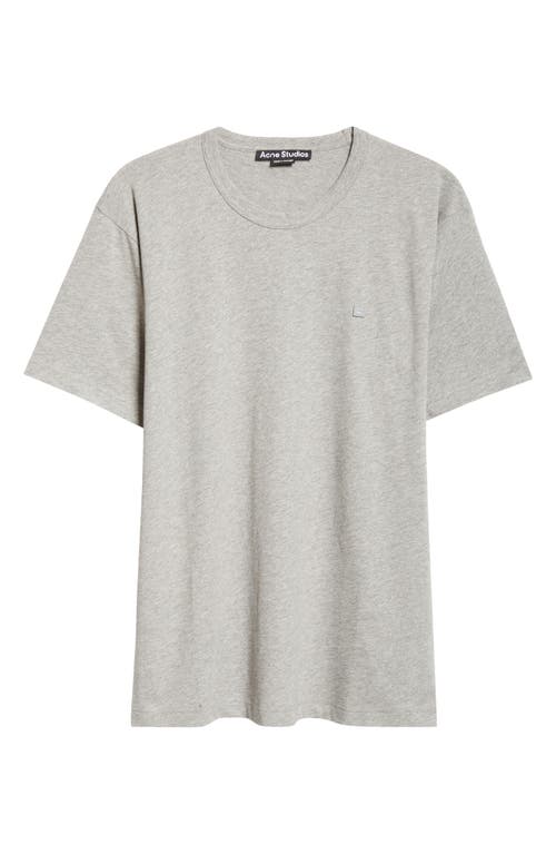 Acne Studios Nash Face Patch T-shirt In Light Grey Melange