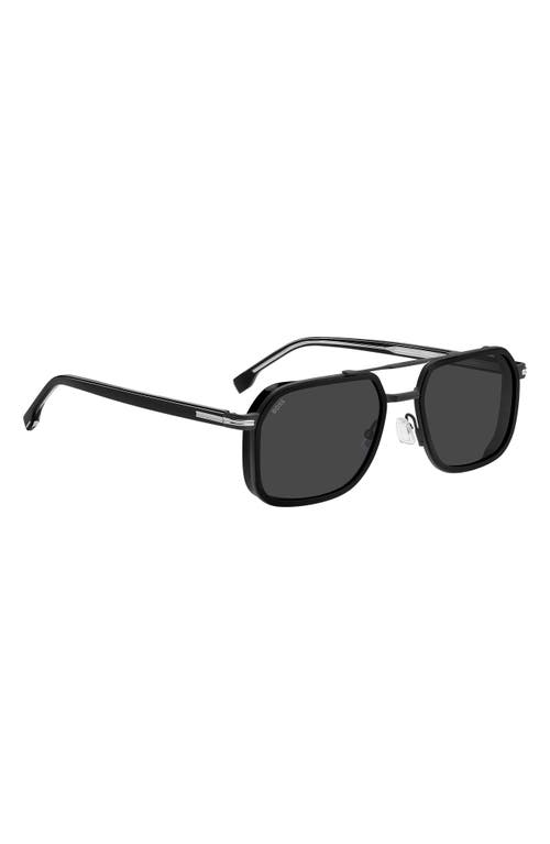 Shop Hugo Boss Boss 55mm Rectangular Sunglasses In Black/grey