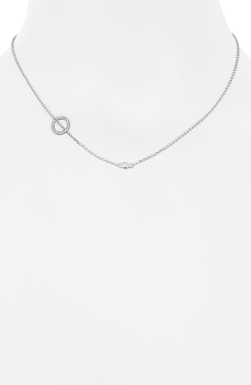 Meshmerise Bezel Diamond Initial Chain Necklace In White-o
