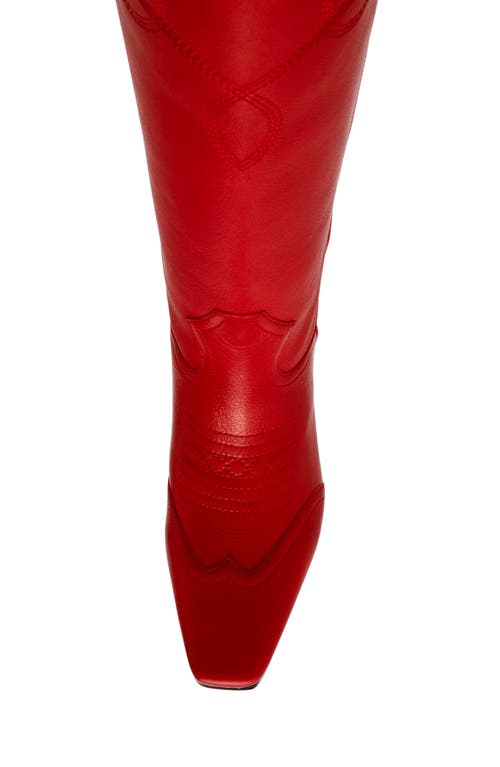 Shop Steve Madden Dollie Western Boot In Red Leather