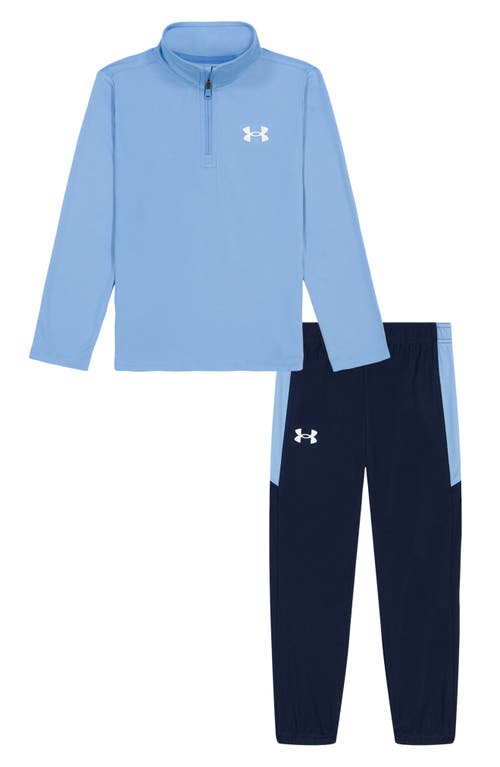 Under Armour Kids' UA Tech Quarter Zip Pullover & Sweatpants Set in Horizon Blue 