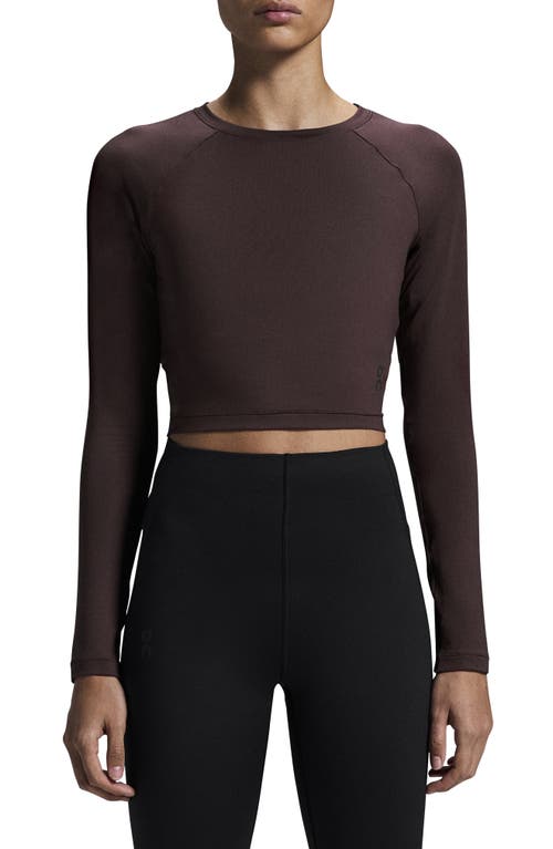 On Movement Lg Sleeve Crop Top In Mulberry