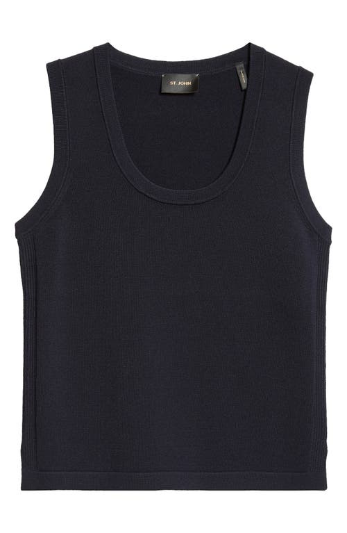 Shop St John St. John Collection Santiago Scoop Neck Sweater In Midnight