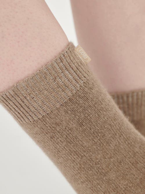 Gobi Cashmere Basic Socks In Taupe
