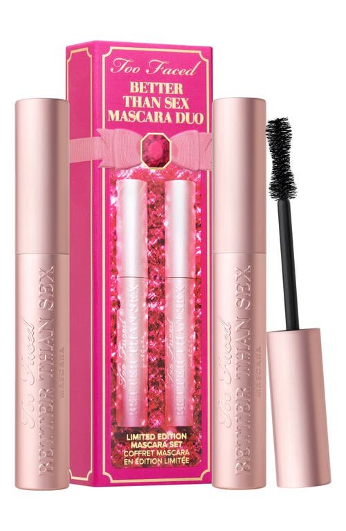 Shop Too Faced Better Than Sex Mascara Duo $58 Value In Black