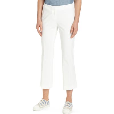 Lafayette 148 New York Manhattan Crop Flare Pants, White