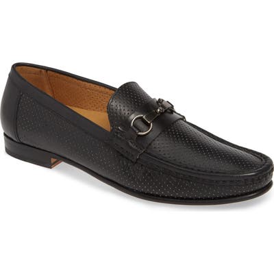 Mezlan Perforated Bit Loafer- Black