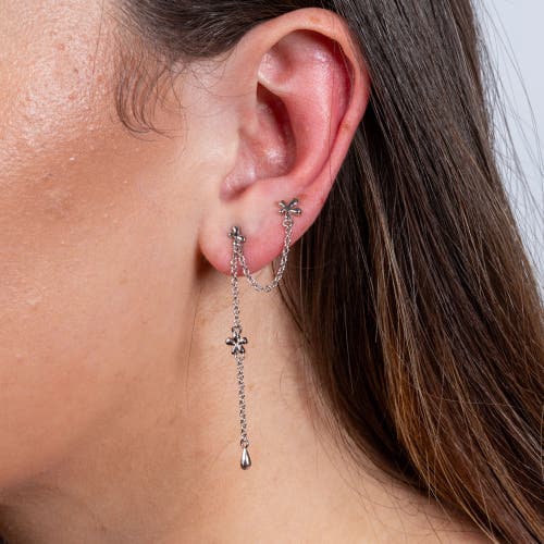Lucy Quartermaine Splash Double Post Earring With Drop In Sterling Silver