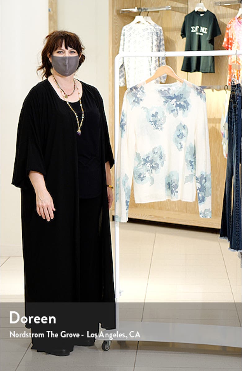 Dahlia Print Alpaca & Mohair Blend Crewneck Sweater, sales video thumbnail