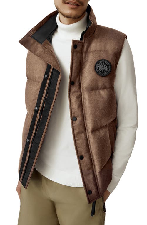 Canada Goose Garson Recycled Wool Blend Down Vest in Quicksand Melange-Sable Chin