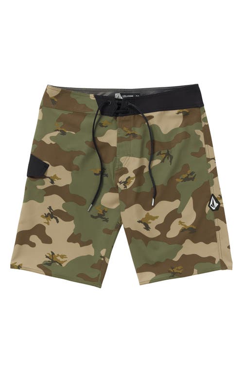 Lido Print Mod Board Shorts in Camouflage