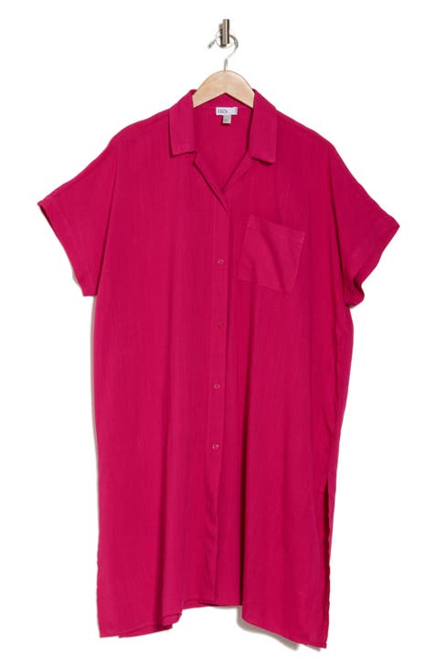 Everyday Button-Down Beach Cover-Up Tunic