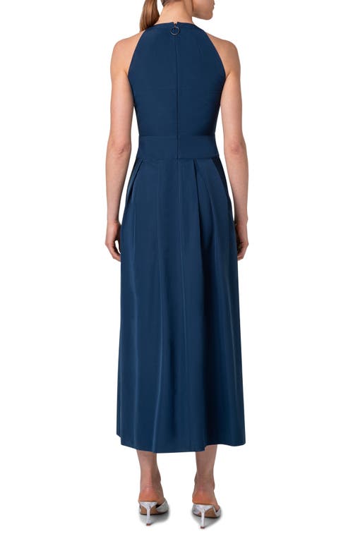 Akris Punto Techno Taffeta Midi Dress In Ink
