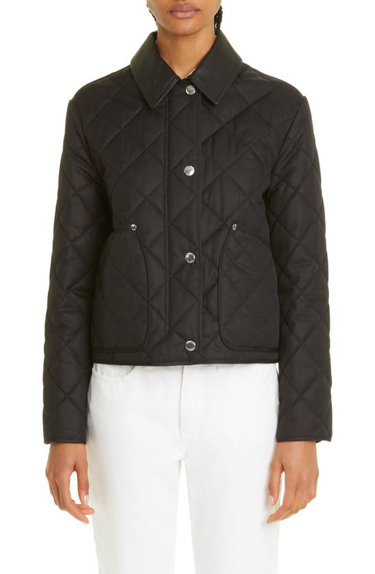 Burberry Men's Black Diamond Quilted Jacket L Burberry