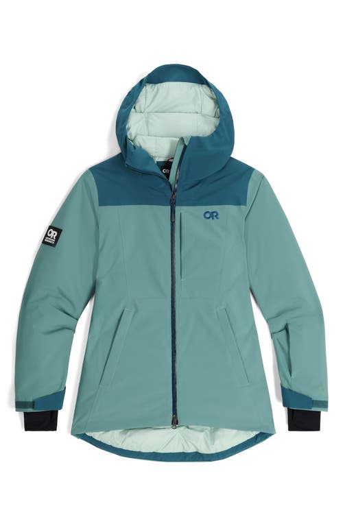 Outdoor Research Snowcrew Waterproof Hooded Ski Jacket In Neptune/harbor