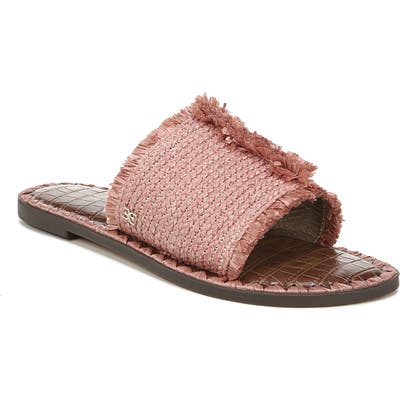 Sam Edelman Glenda Fringe Slide Sandal, Pink