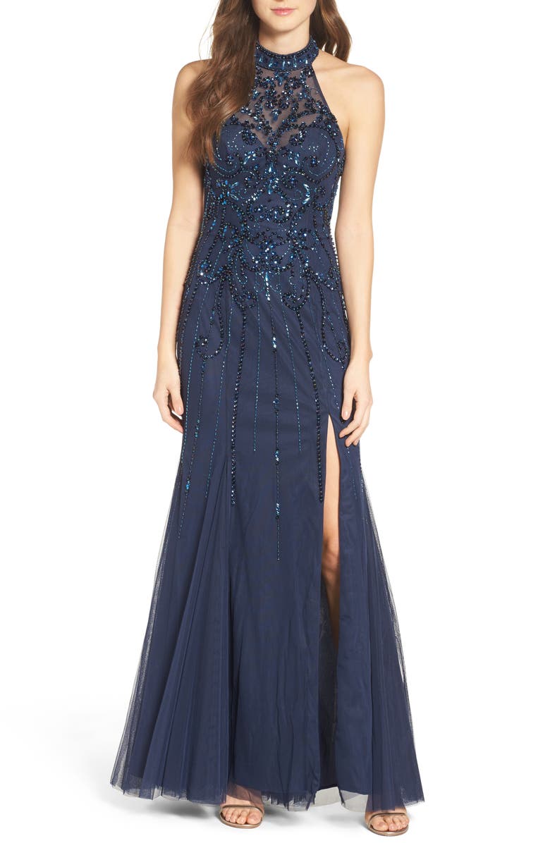 Sean Collection Embellished Mesh Gown | Nordstrom