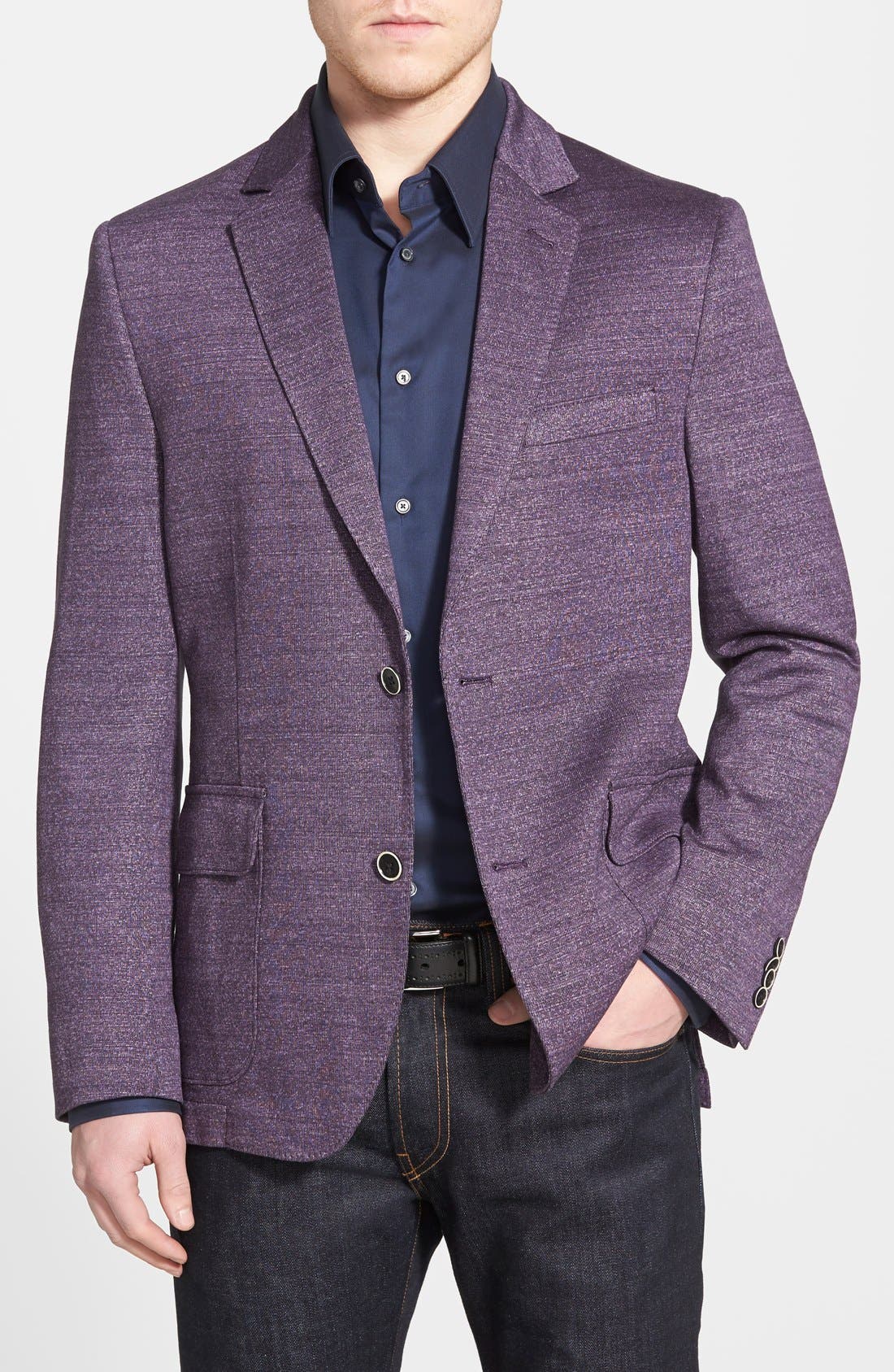 Flynt Classic Fit Jersey Knit Linen & Cotton Sport Coat Nordstrom