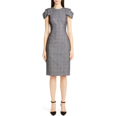 Jason Wu Collection Lace Overlay Glen Plaid Sheath Dress, Blue