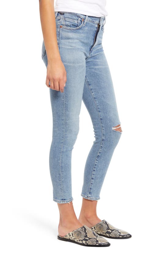 Shop Citizens Of Humanity Rocket Ripped High Waist Crop Jeans In Keeper