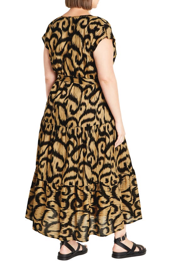 Shop City Chic Kasbah Ikat Print Cotton Tiered Maxi Dress