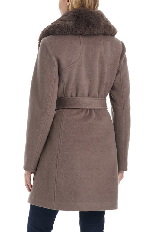 VINCE CAMUTO VINCE CAMUTO WRAP COAT WITH REMOVABLE FAUX FUR COLLAR 