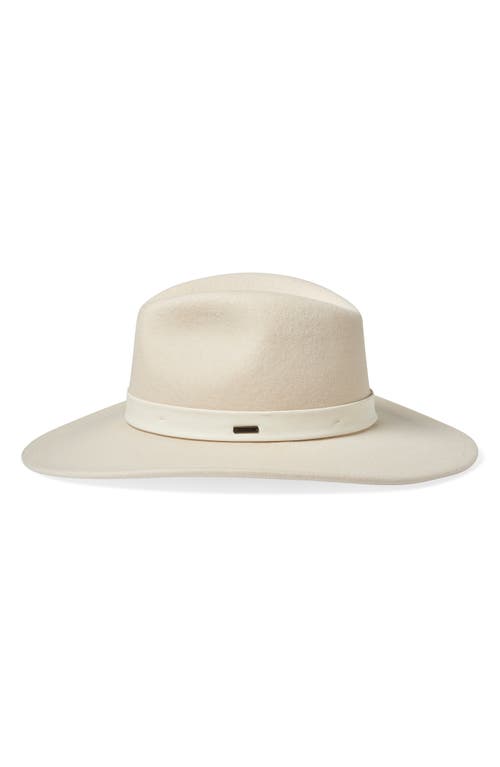 Shop Brixton Harper Felted Wool Fedora In Dove/dove