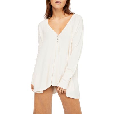 Free People Citrine Textured Cotton Blend Top, Ivory