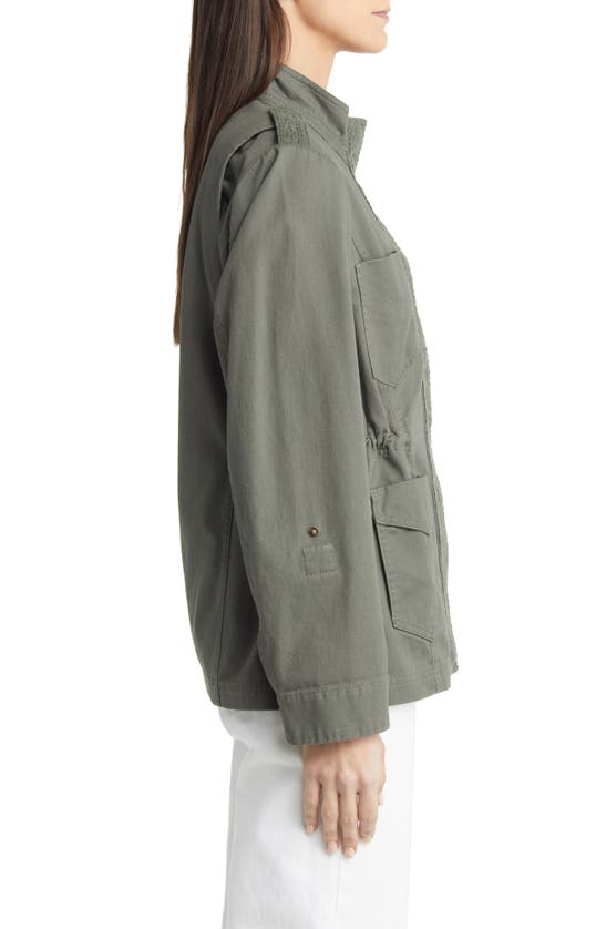 Wit & Wisdom Lace Trim Utility Jacket In Laurel Wreath