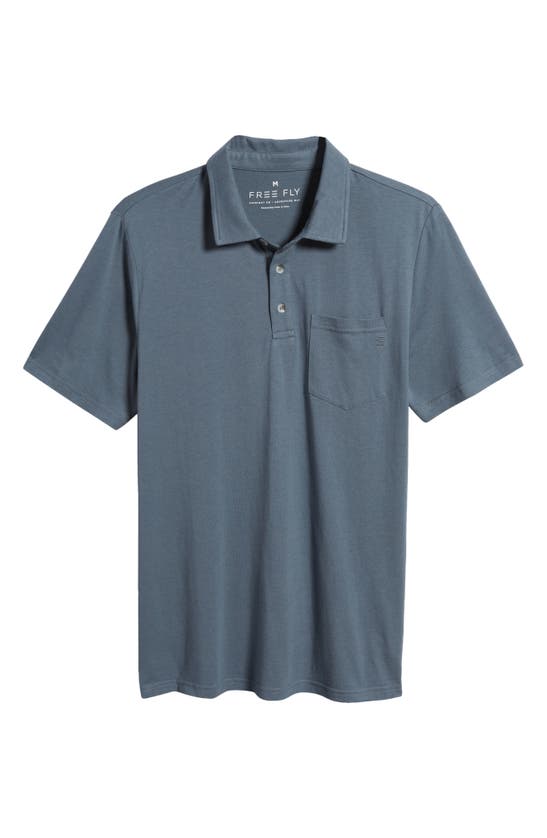 Shop Free Fly Heritage Cotton Blend Polo In Slate Blue