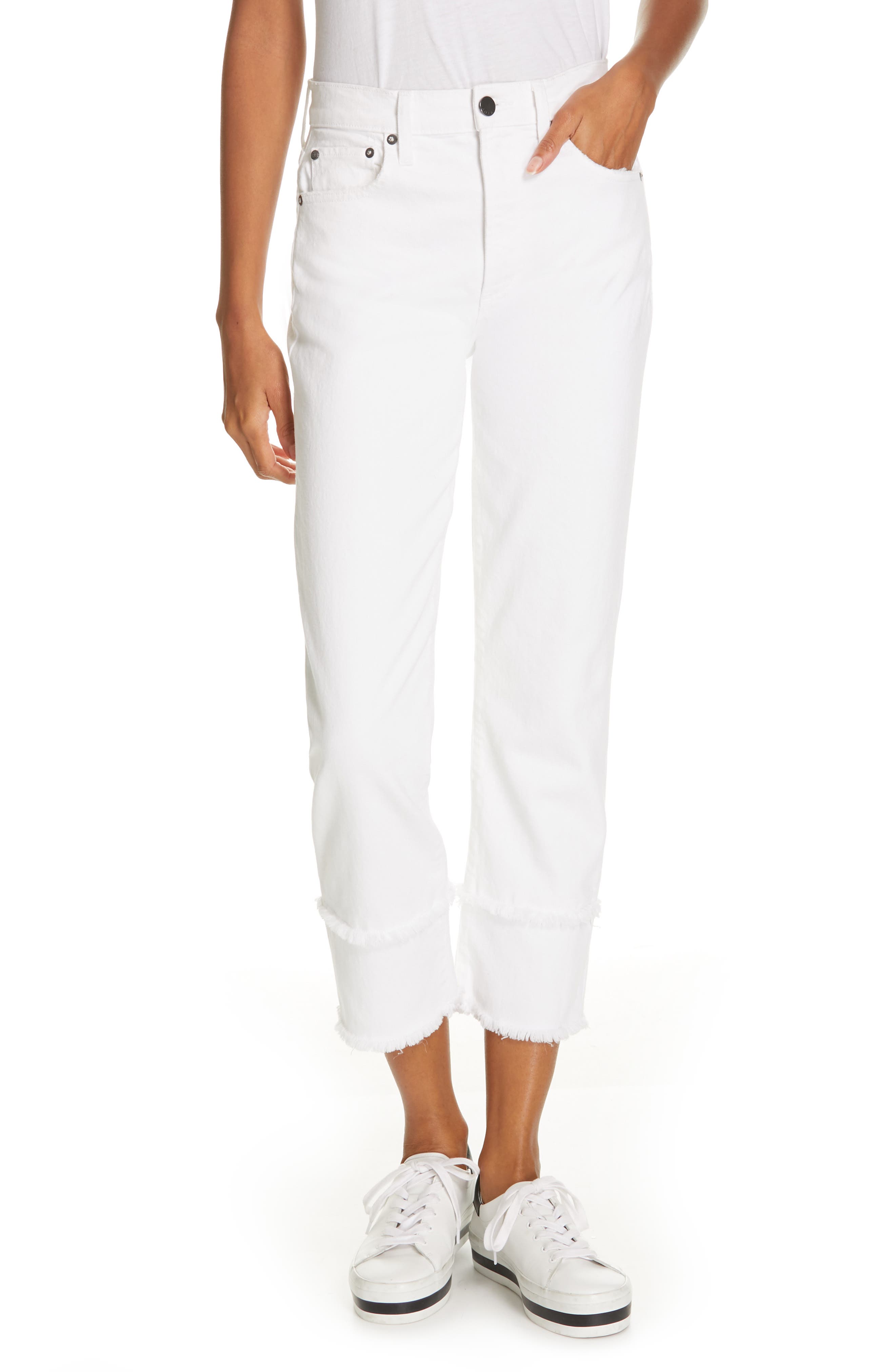 alice and olivia white jeans