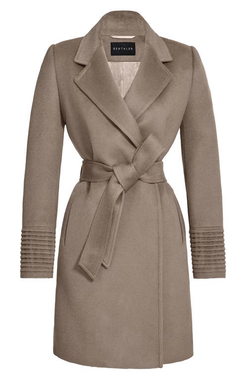 Shop Sentaler Pickstitch Detail Alpaca & Wool Wrap Coat In Beige