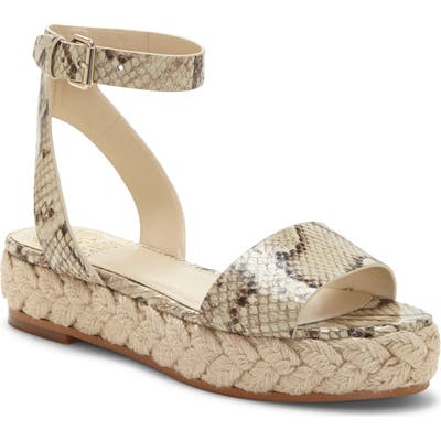 Vince Camuto Defina Ankle Strap Platform Sandal- Beige