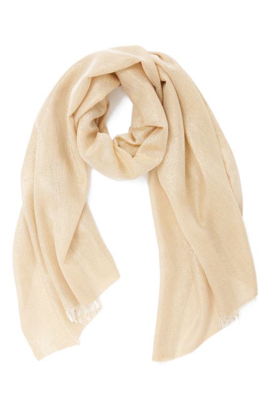 Nordstrom Metallic Lightweight Wrap In Gold