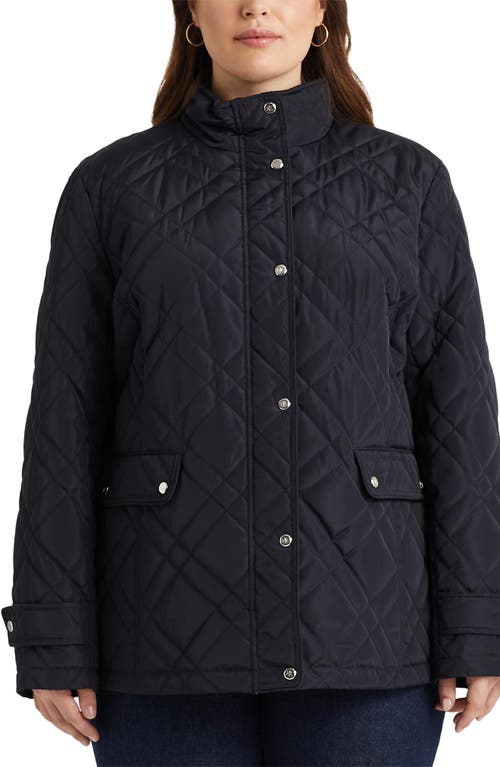 Lauren Ralph Diamond Quilt Water Repellent Jacket Dk Navy at Nordstrom,