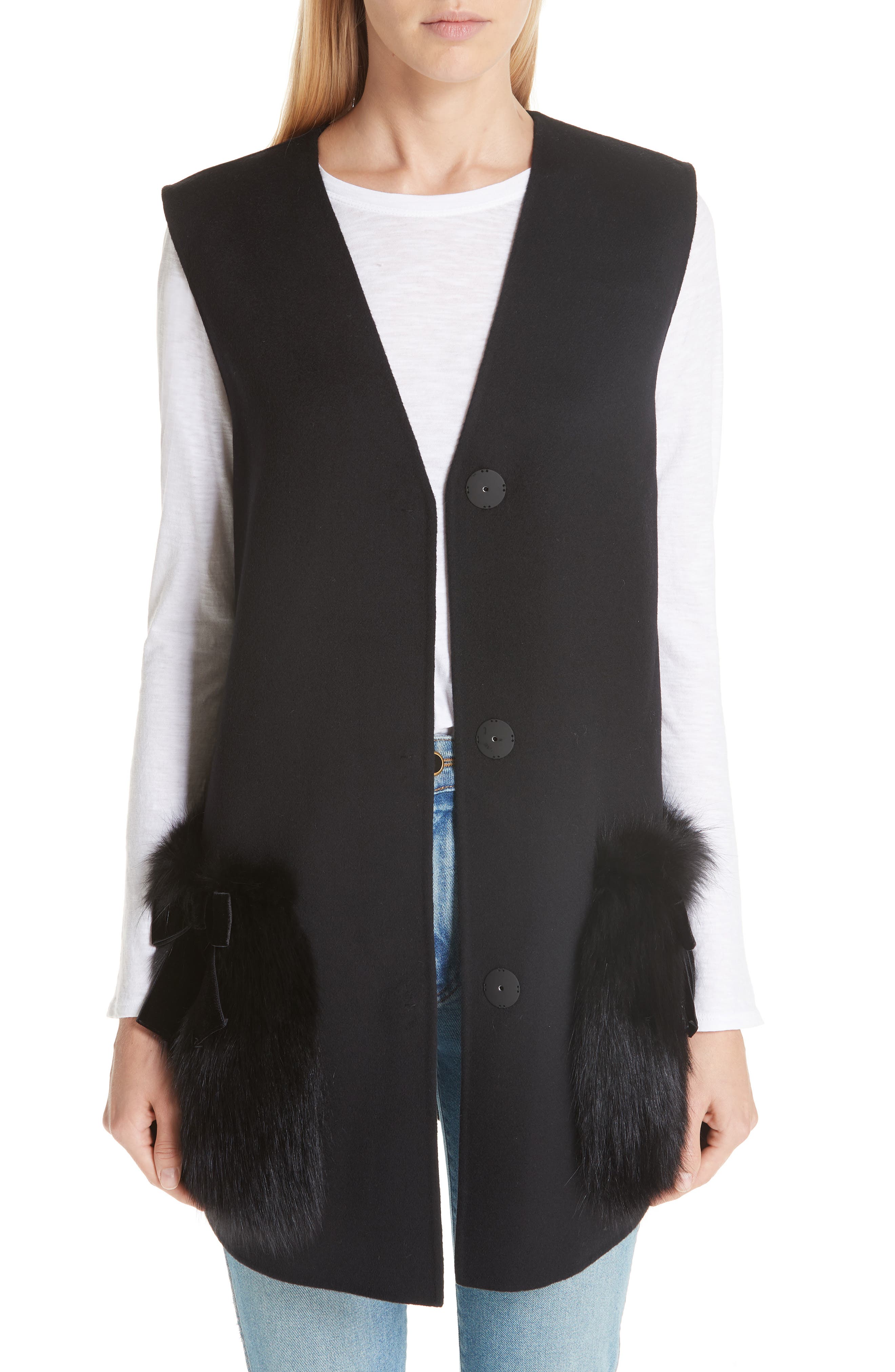 fendi vest with fur pockets